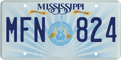MS license plate MFN824
