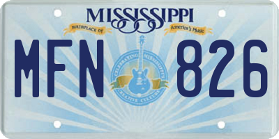 MS license plate MFN826