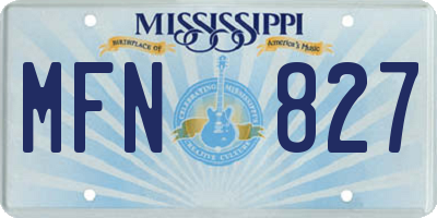 MS license plate MFN827