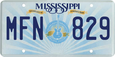 MS license plate MFN829