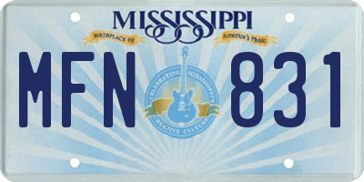 MS license plate MFN831
