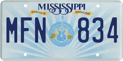 MS license plate MFN834