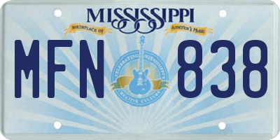 MS license plate MFN838