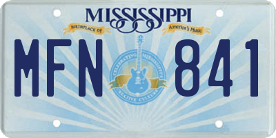 MS license plate MFN841