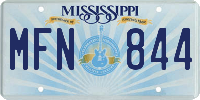 MS license plate MFN844