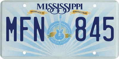 MS license plate MFN845