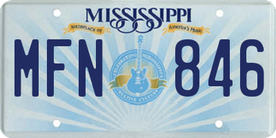 MS license plate MFN846