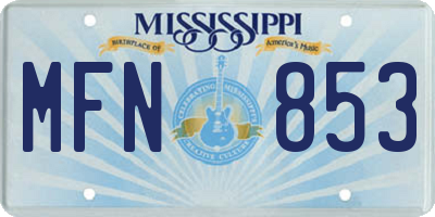 MS license plate MFN853