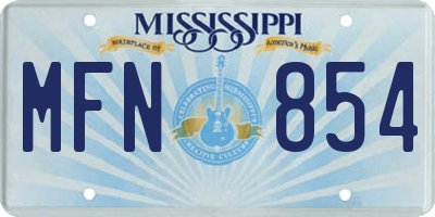 MS license plate MFN854