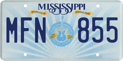MS license plate MFN855