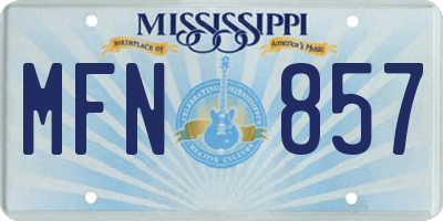 MS license plate MFN857