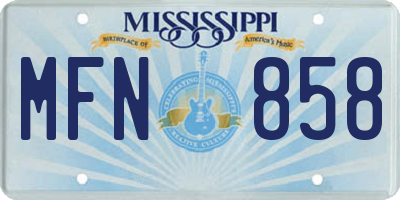 MS license plate MFN858