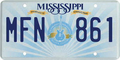 MS license plate MFN861