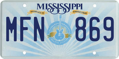 MS license plate MFN869