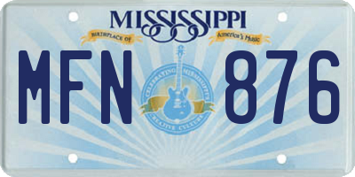 MS license plate MFN876