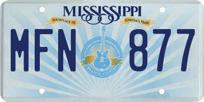 MS license plate MFN877