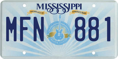MS license plate MFN881