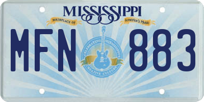 MS license plate MFN883