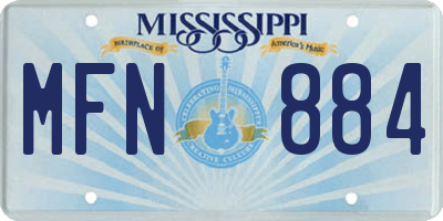 MS license plate MFN884