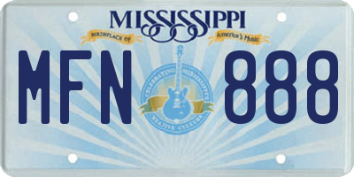 MS license plate MFN888