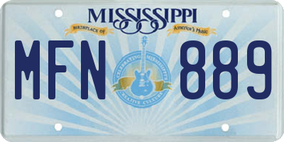 MS license plate MFN889