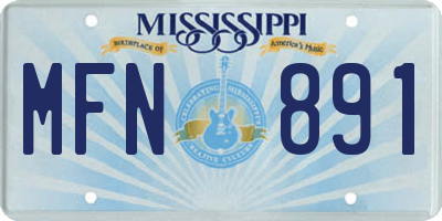 MS license plate MFN891