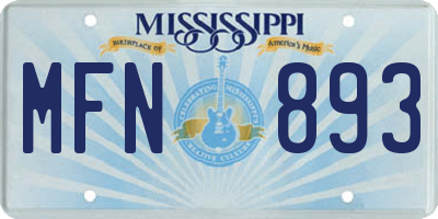 MS license plate MFN893
