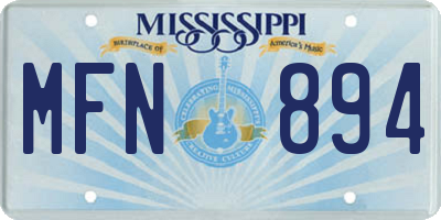 MS license plate MFN894