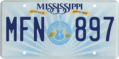 MS license plate MFN897