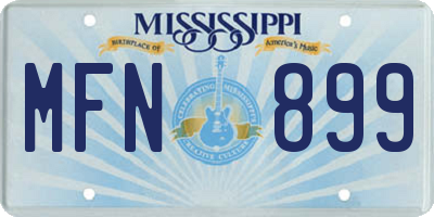 MS license plate MFN899