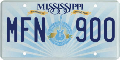 MS license plate MFN900