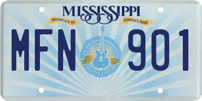 MS license plate MFN901