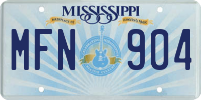 MS license plate MFN904