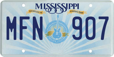 MS license plate MFN907