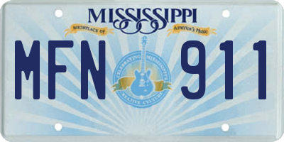 MS license plate MFN911