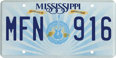 MS license plate MFN916