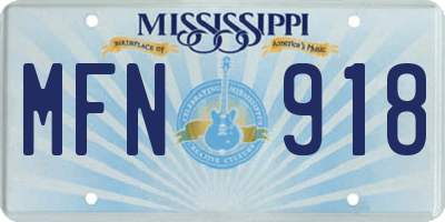 MS license plate MFN918