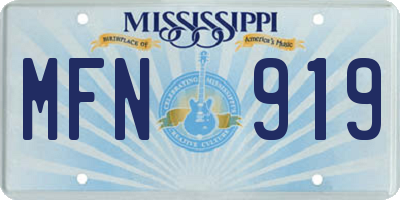 MS license plate MFN919