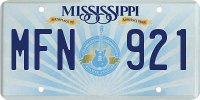 MS license plate MFN921