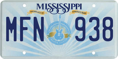 MS license plate MFN938
