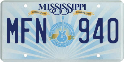 MS license plate MFN940