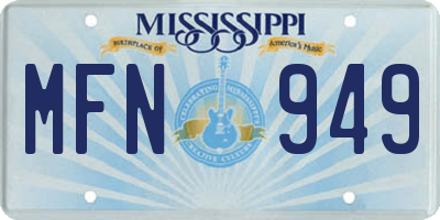 MS license plate MFN949