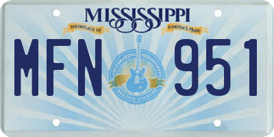 MS license plate MFN951