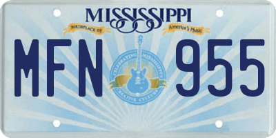 MS license plate MFN955