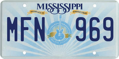 MS license plate MFN969