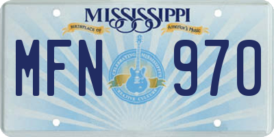MS license plate MFN970