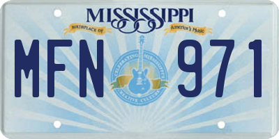 MS license plate MFN971