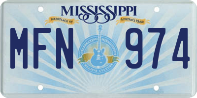 MS license plate MFN974