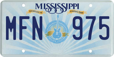 MS license plate MFN975
