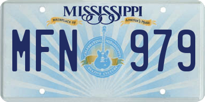 MS license plate MFN979